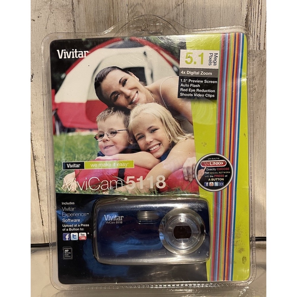 Vivitar ViviCam 5118 5.1MP Digital Camera Blue New in Sealed Package